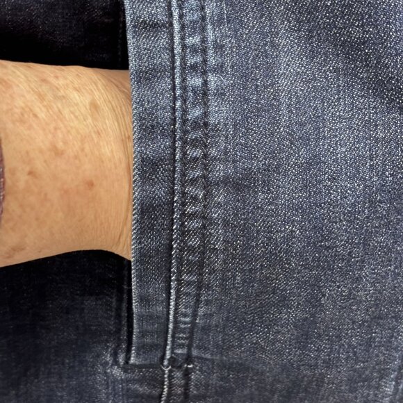 Chicos Deep Blue, Indigo Denim Button-Front Jacket With Pockets Chicos Size 4 - Picture 3 of 11